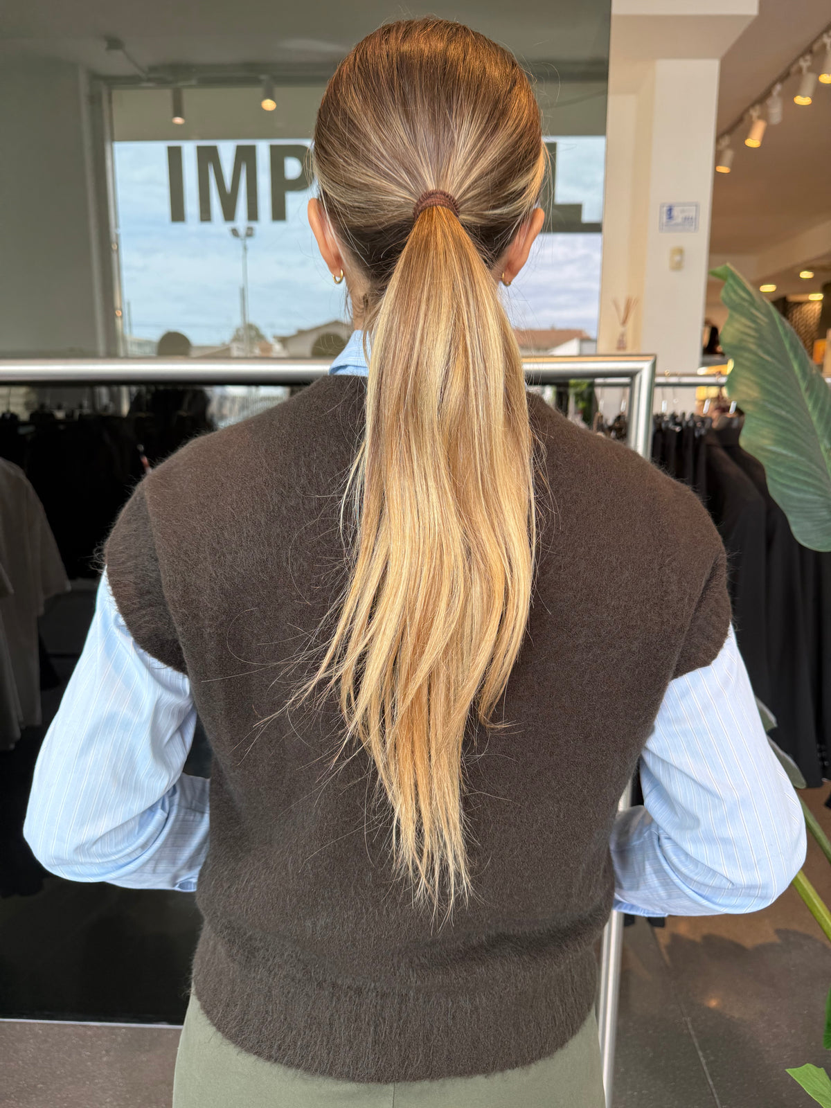 Gilet in maglia - moro