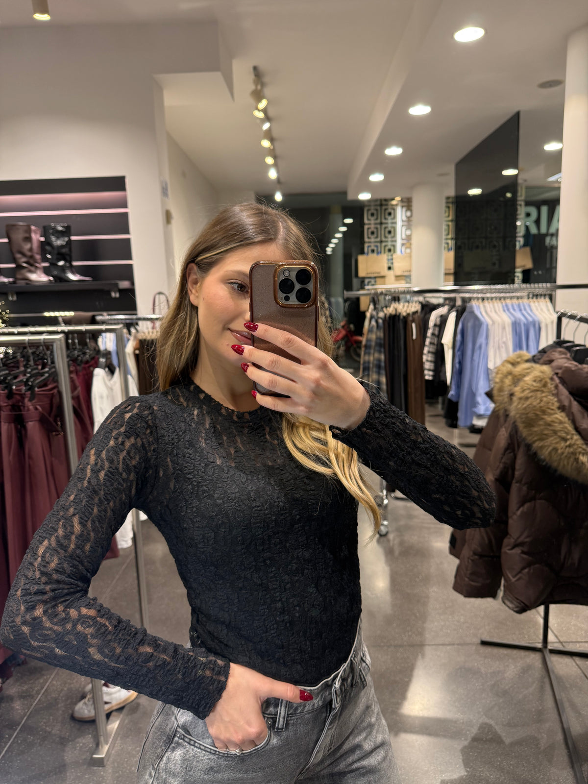 Body di pizzo nero