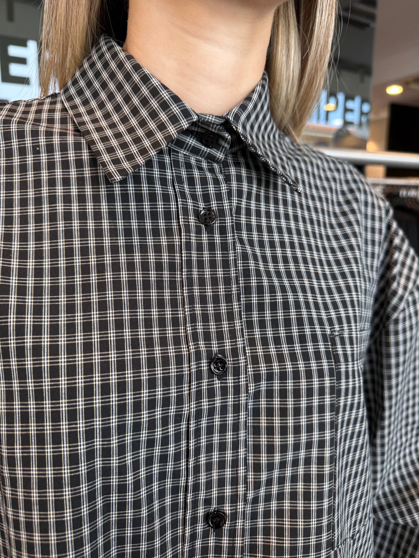 Camicia check over nera
