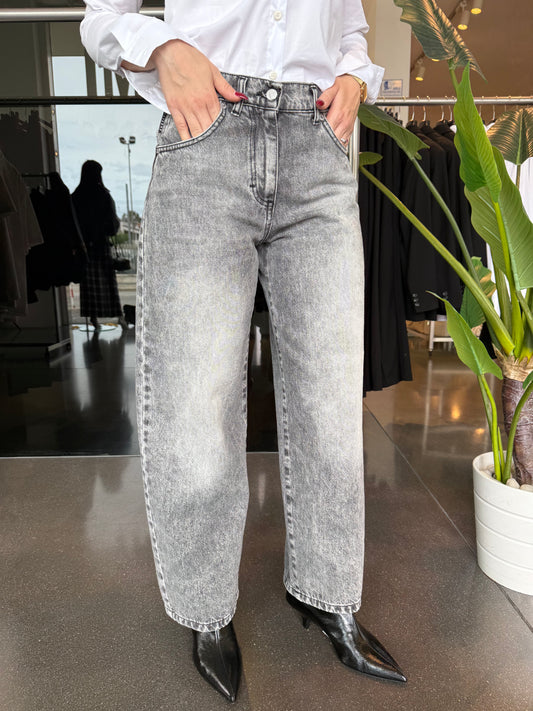 Jeans wide leg grigio