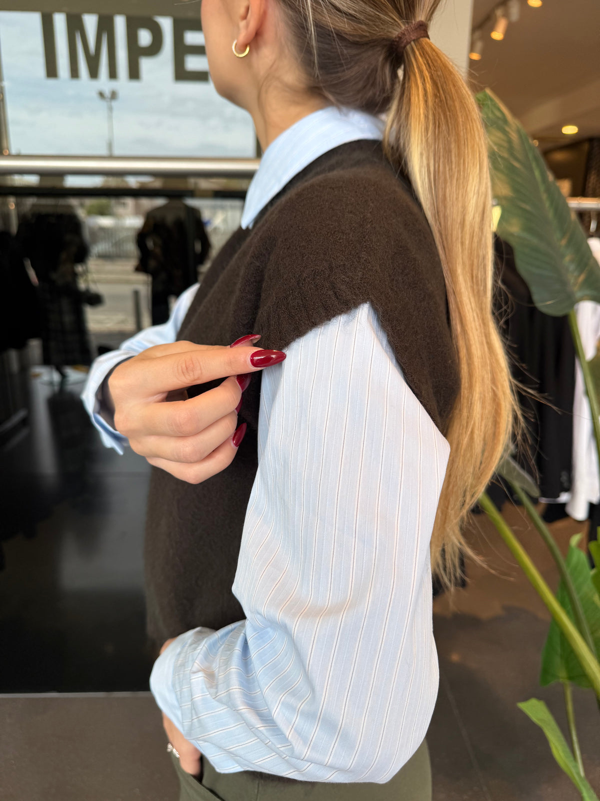 Gilet in maglia - moro