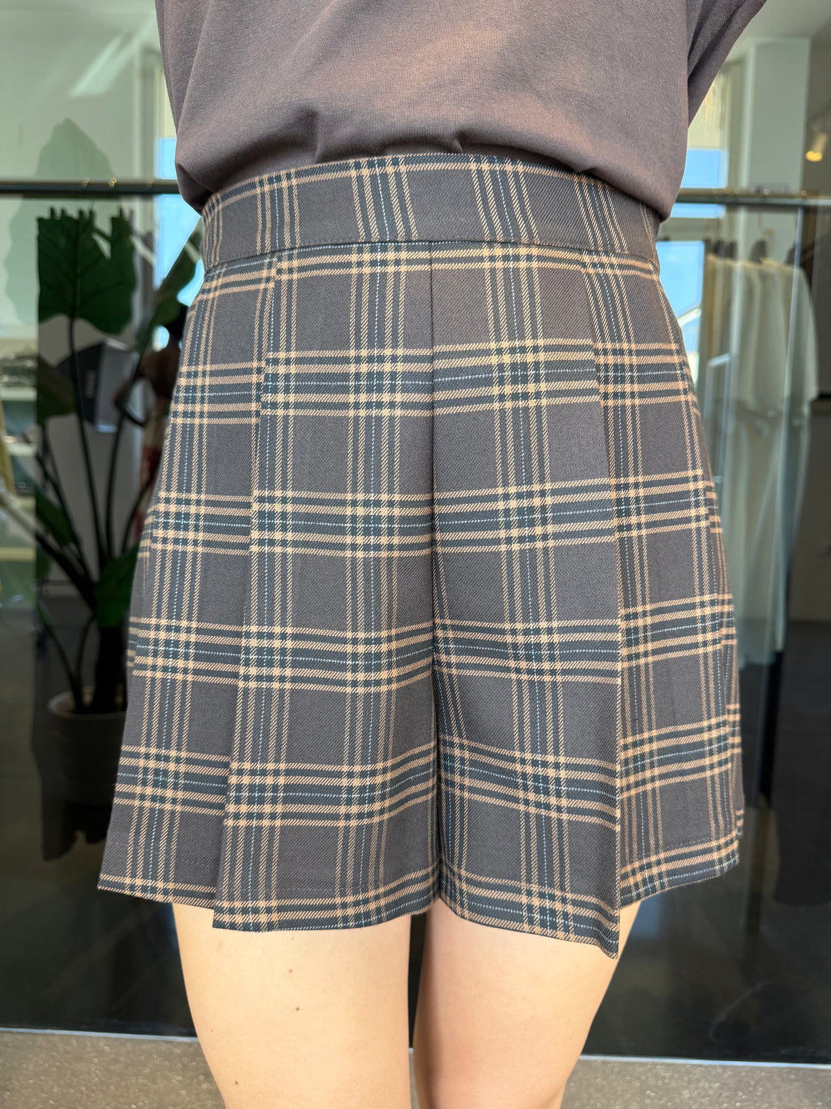 Gonna pantaloncino quadri moro