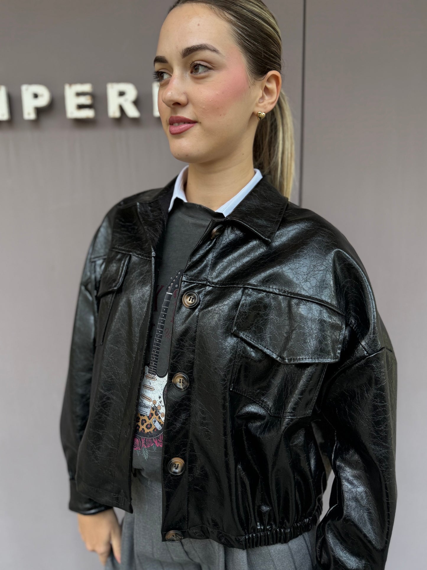 Bomber ecopelle vintage