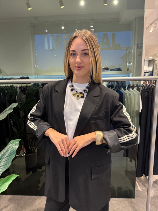 Giacca Dixie con bande - nero/bianco