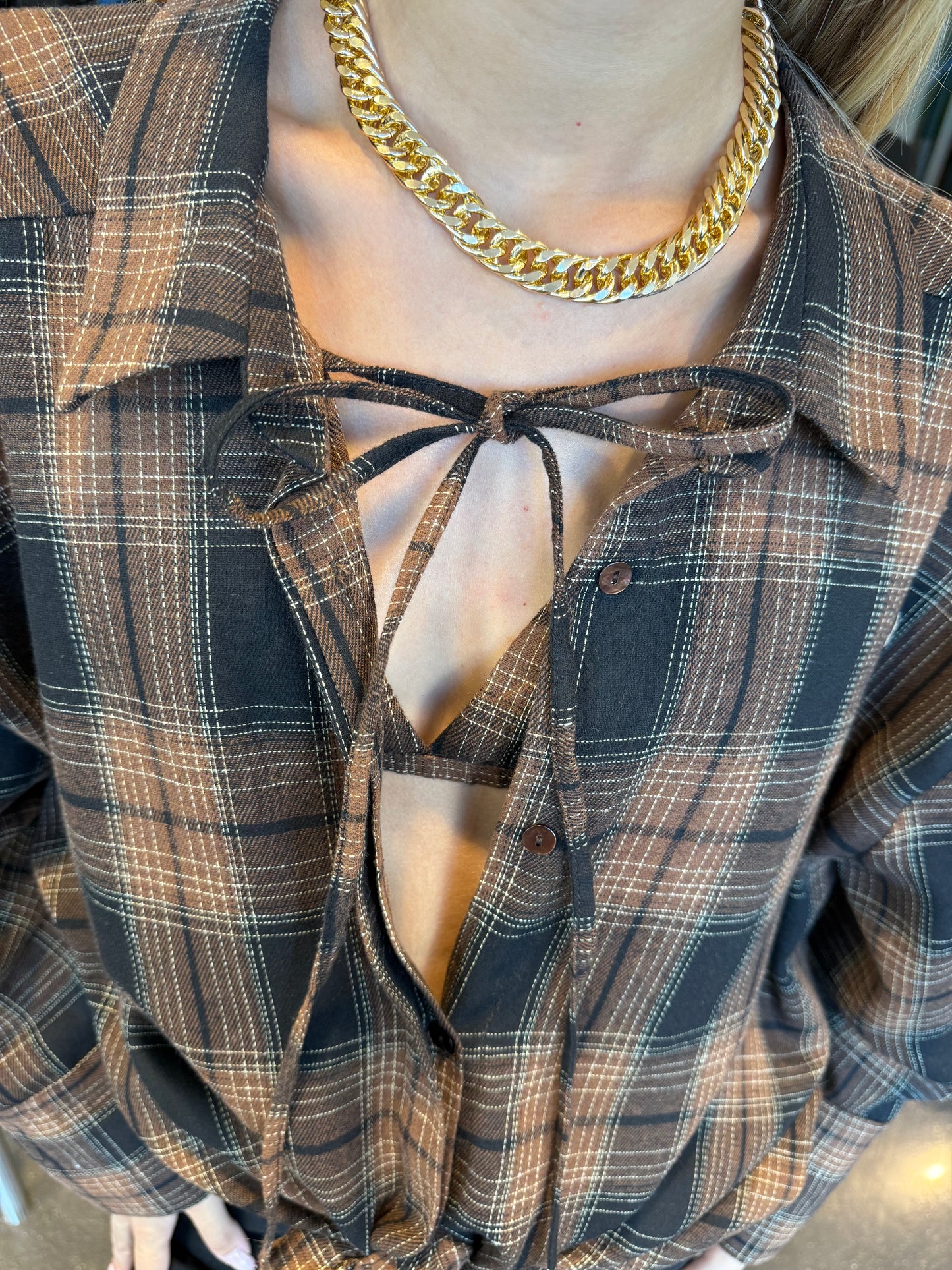 Camicia check con top