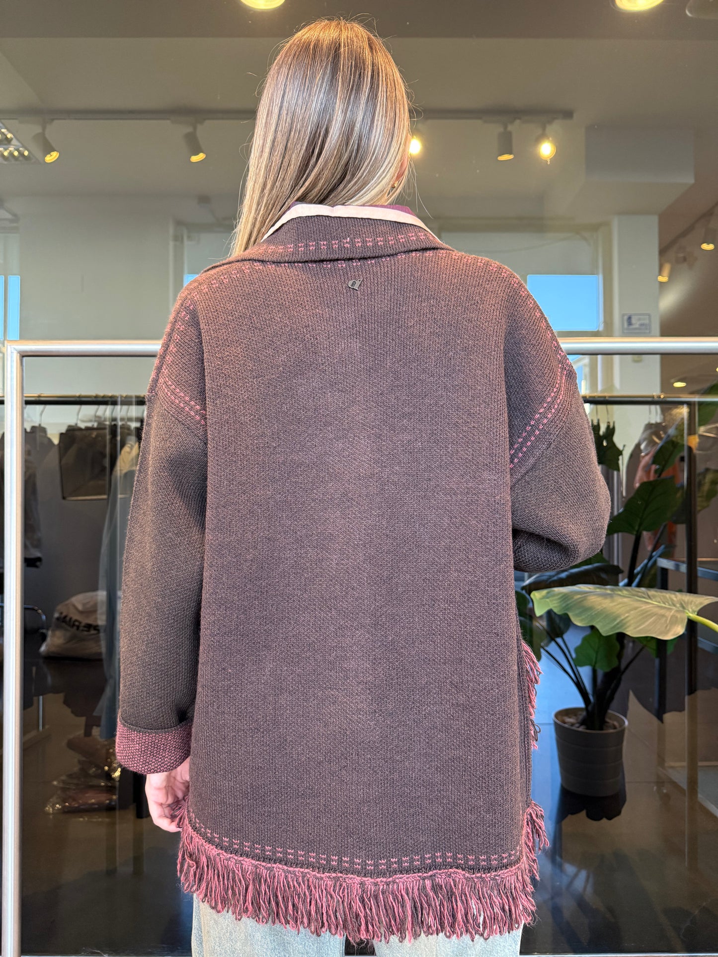 Dixie cardigan montgomery con frange e alamari