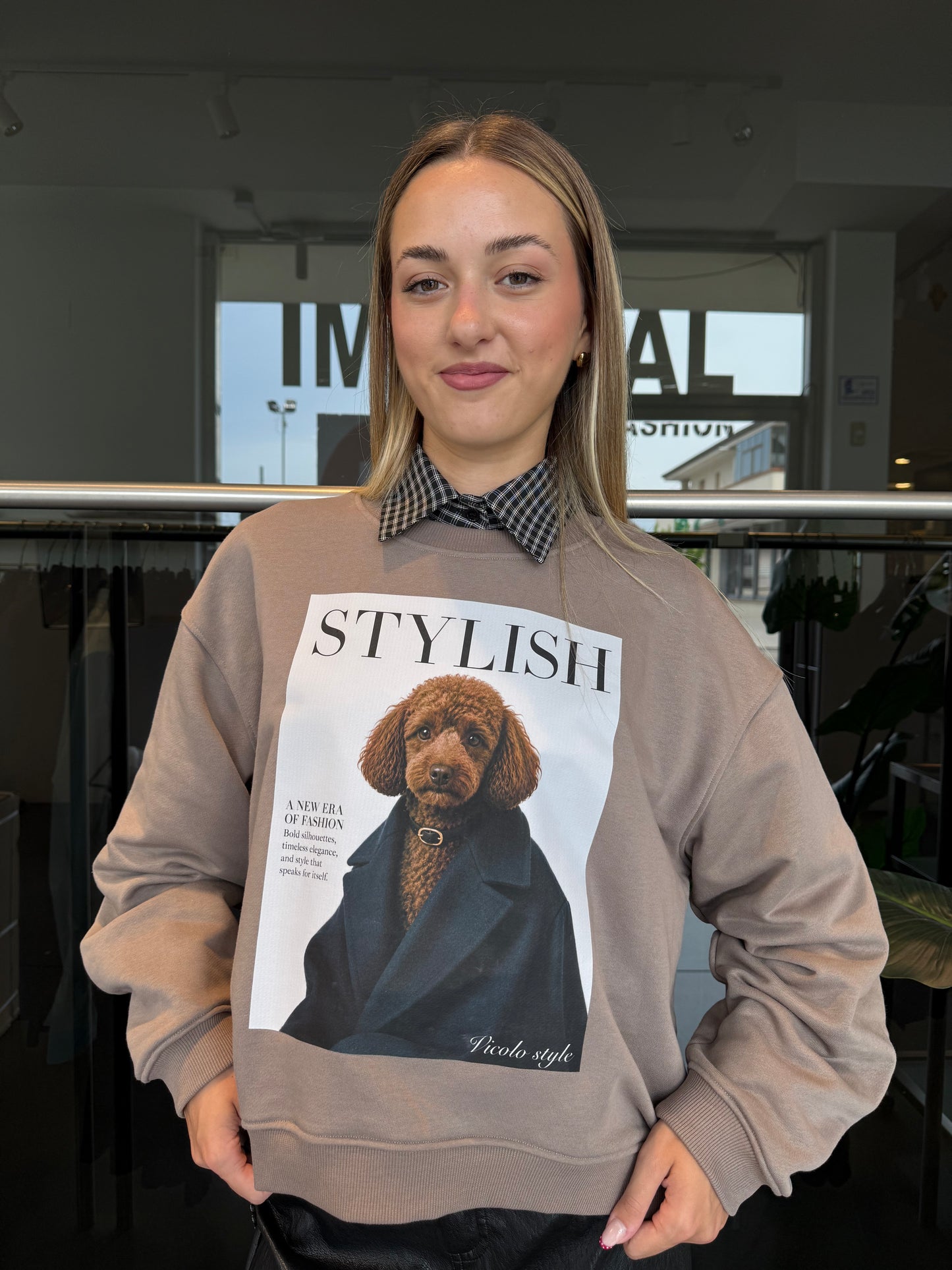 Felpa tortora “stylish”