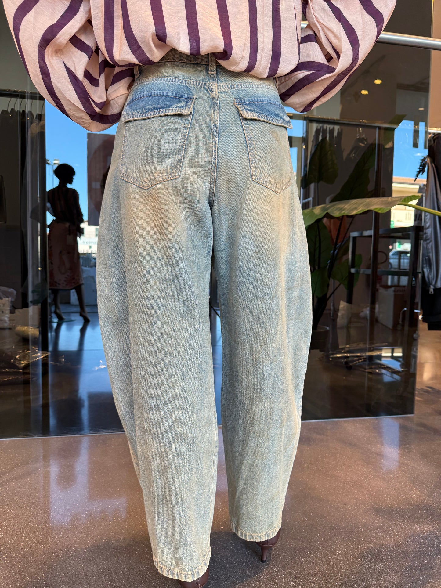 Dixie jeans barrel vita alta - dirty wash
