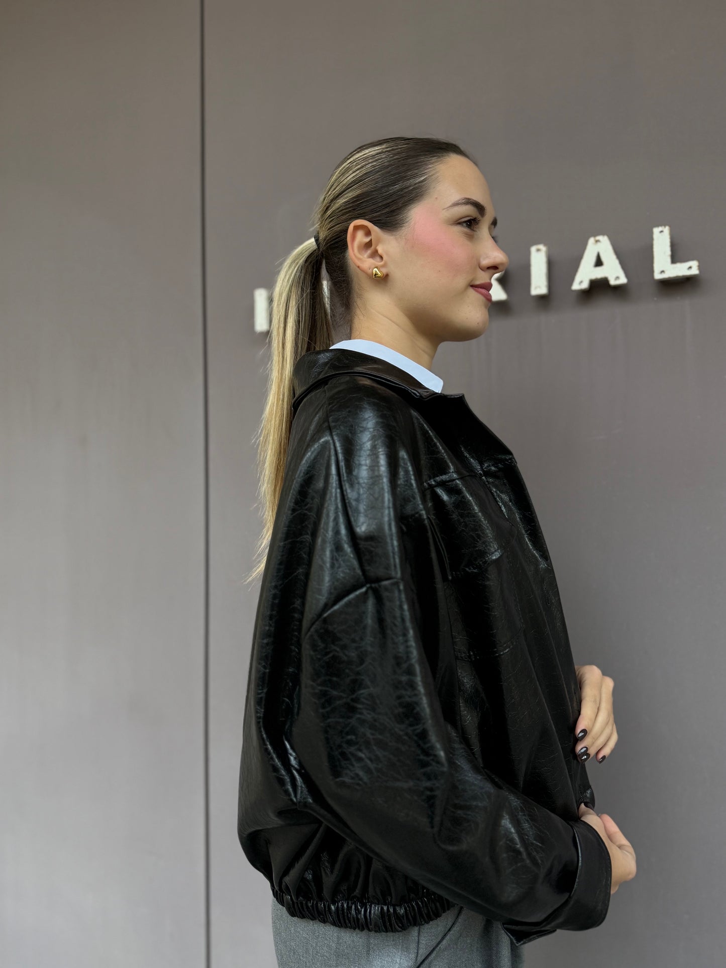 Bomber ecopelle vintage