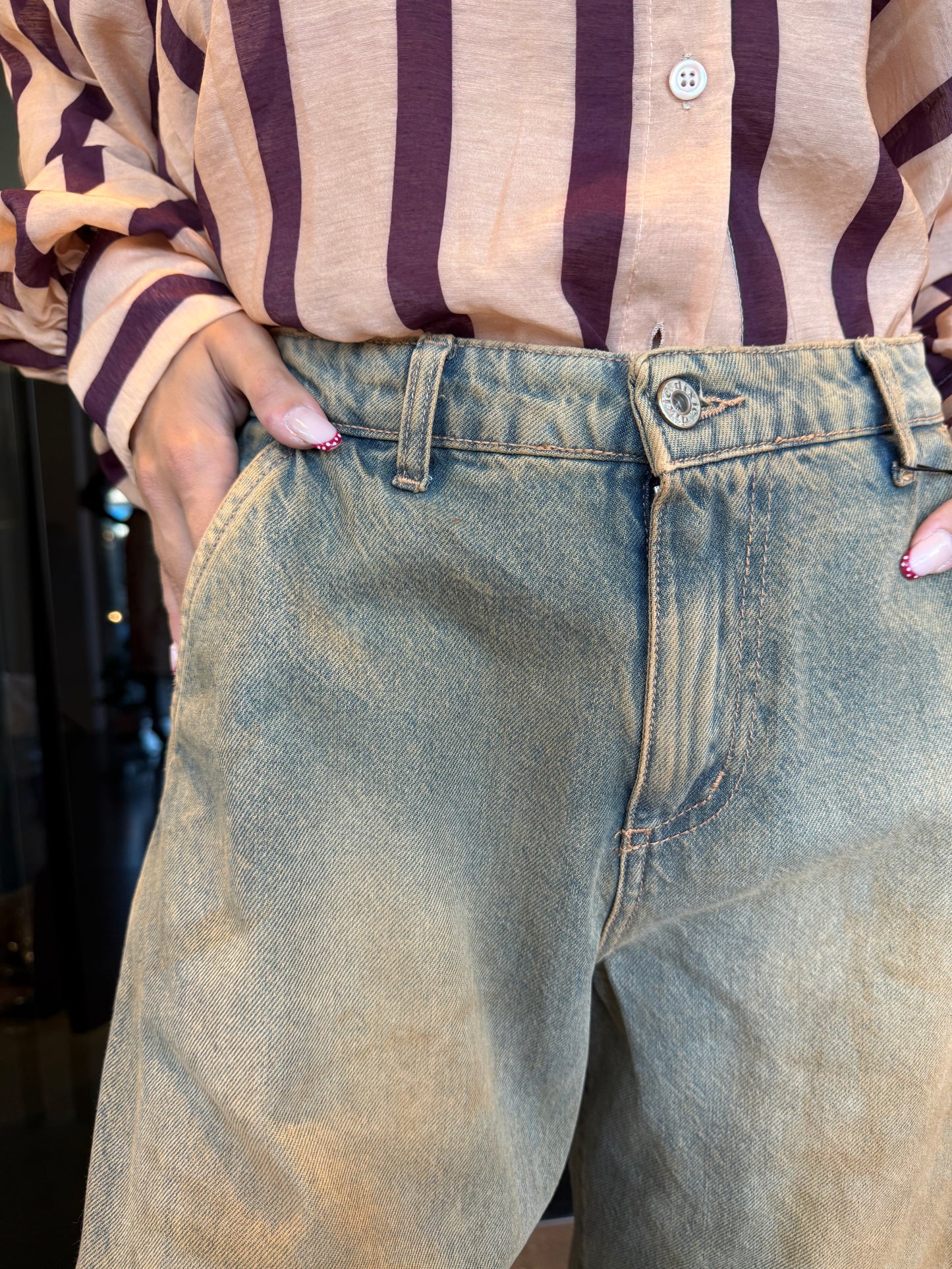 Dixie jeans barrel vita alta - dirty wash