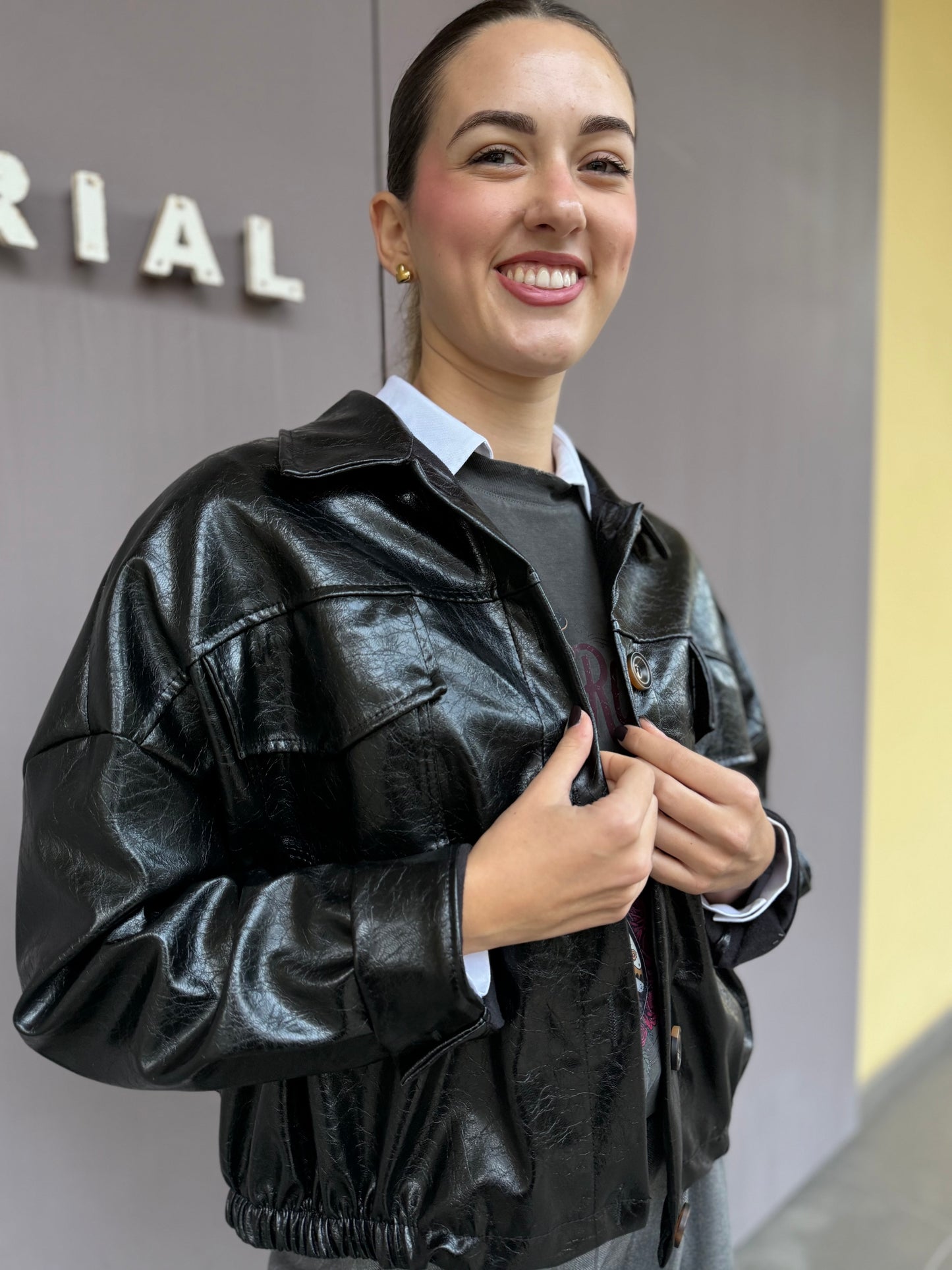 Bomber ecopelle vintage