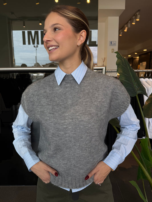 Gilet in maglia - grigio