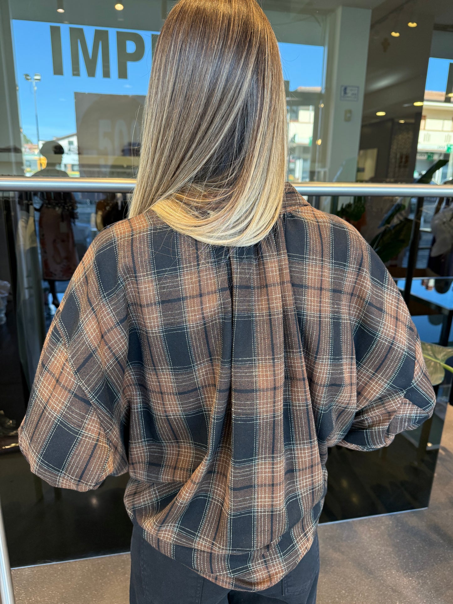 Camicia check con top